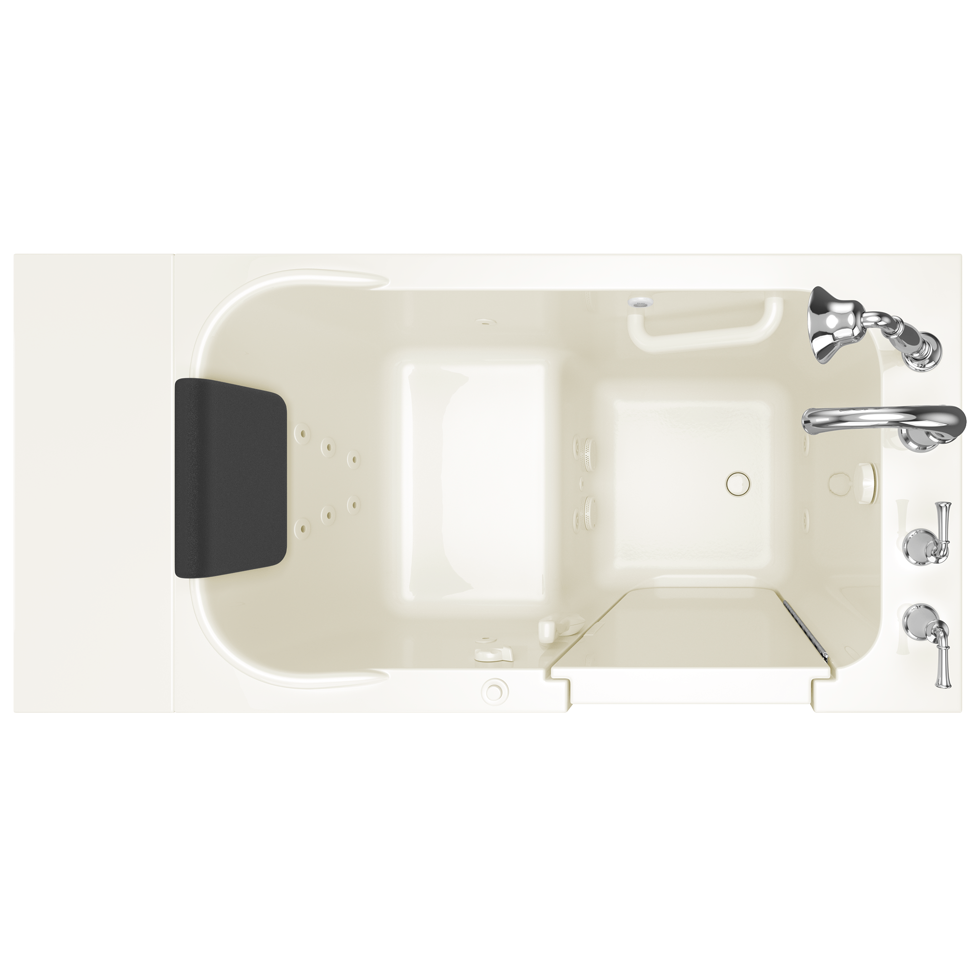 Gelcoat Premium Series 48x28 Inch Walk In Bathtub with Jet Massage System   Right Hand Door and Drain ST BISCUIT